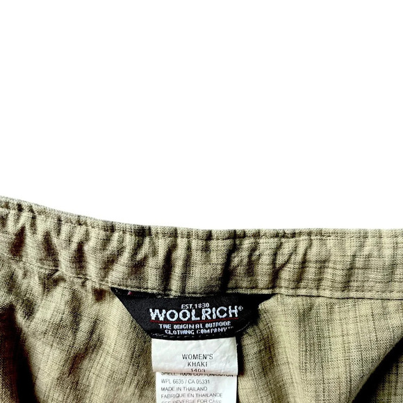 Woolrich Women's Capri Cropped Pants 100% Cotton Drawstring Embroidered, Size 12 - Picture 4 of 7
